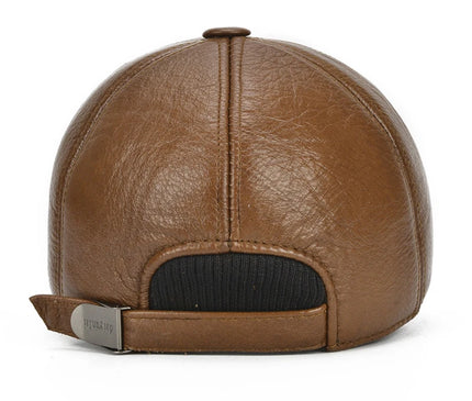 2025 Adjustable Men's Genuine Cowhide Leather Baseball Cap for Fall Winter Outdoor Sports Hat Men Real Cowhide Leather Caps