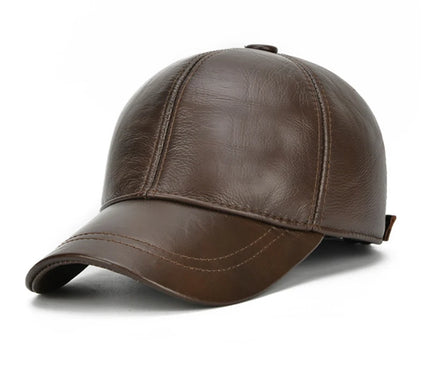 2025 Adjustable Men's Genuine Cowhide Leather Baseball Cap for Fall Winter Outdoor Sports Hat Men Real Cowhide Leather Caps