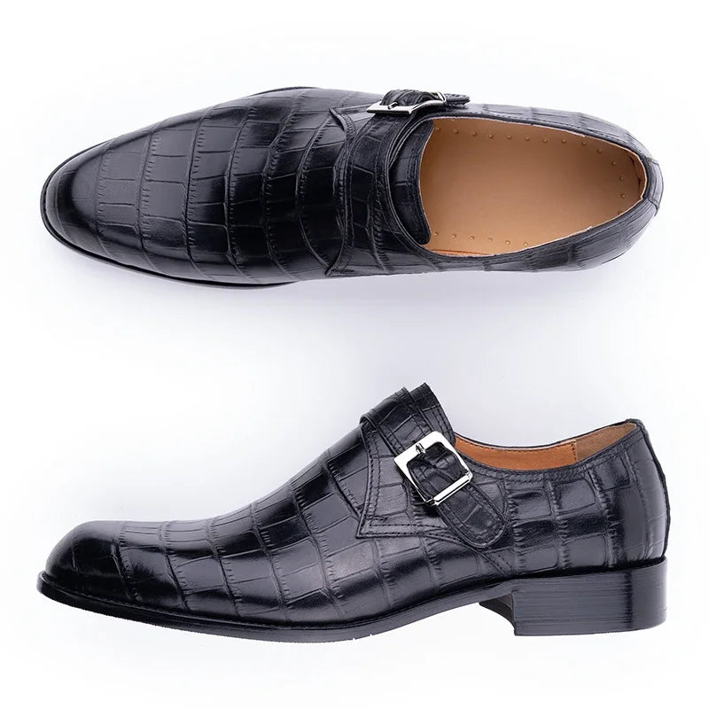 chaussures-monk-strap-noir-ecailles-crocodile