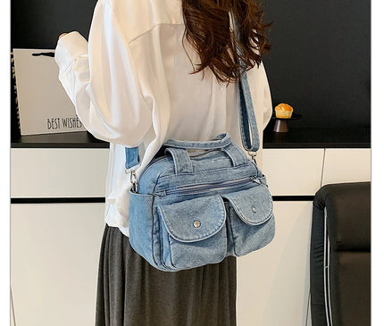 Fashion Casual Women's Crossbody Bag High Quality Denim Shoulder Bag Large Capacity Tote Bag Multi Functional Women‘s Handbags