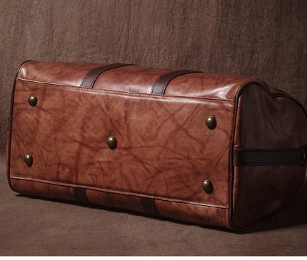 GURO High Quality Genuine Leather Travel Bag Men's Weekend Gym Handbag Luxury Cowhide Luggage Bag Vintage Shoulder Crossbody Bag