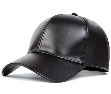 Fashion Men PU Solid Leather Baseball Cap Autumn Winter warm leather Cap Hip Hop Snapback Hat Outdoor Sports Casual Caps Dad Hat
