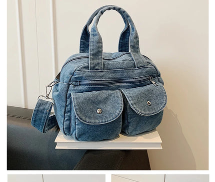 Fashion Casual Women's Crossbody Bag High Quality Denim Shoulder Bag Large Capacity Tote Bag Multi Functional Women‘s Handbags