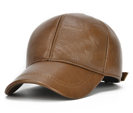 2025 Adjustable Men's Genuine Cowhide Leather Baseball Cap for Fall Winter Outdoor Sports Hat Men Real Cowhide Leather Caps
