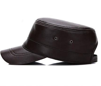 2025 Unisex Real Sheepskin Leather Caps Casual Real Natural Sheep Skin Leather Baseball Hats New Fashion Fall Winter Leather Hat