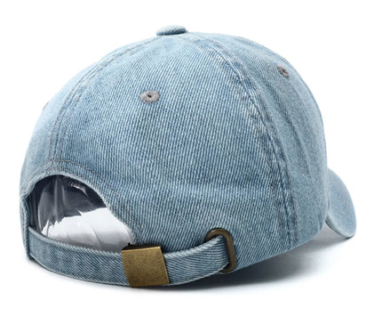 Unisex Vintage NYC Embroidery Washed Denim Baseball Cap Adjustable Snapback Hat Sun Protection Visor Hats for Men Women