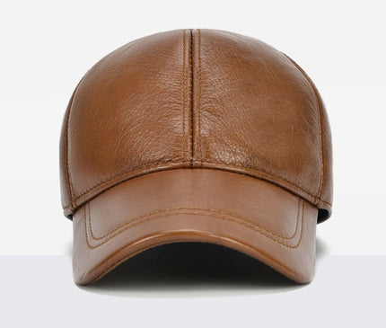 2025 Adjustable Men's Genuine Cowhide Leather Baseball Cap for Fall Winter Outdoor Sports Hat Men Real Cowhide Leather Caps