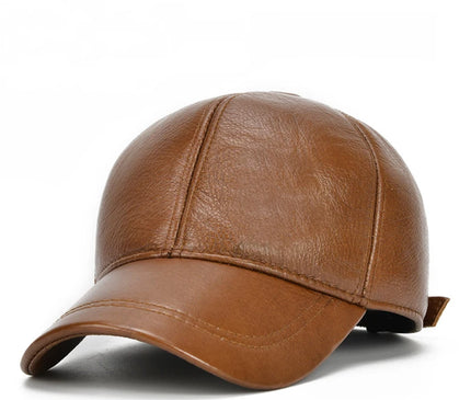 2025 Adjustable Men's Genuine Cowhide Leather Baseball Cap for Fall Winter Outdoor Sports Hat Men Real Cowhide Leather Caps