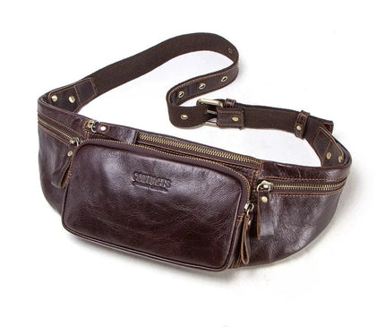 sac-banane-vintage-cuir-brun-sangle-ajustable