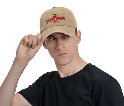 Preppy Cherry PACHA IBIZA Baseball Cap Unisex Washed Cotton Denim Hats Outdoor Travel Sun Protecter Cap Snapback Hat  All Season