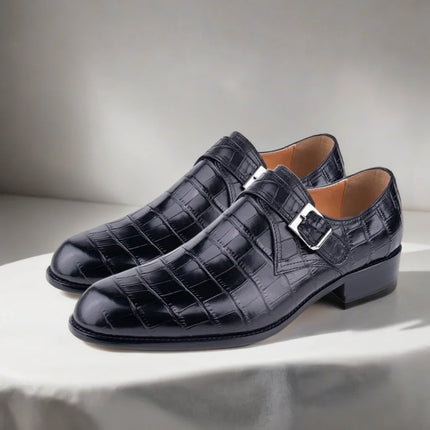 chaussures-monk-strap-noir-ecailles-crocodile