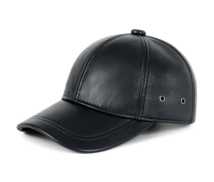 FEINION Men's Adjustable Baseball Cap Winter Driving Hunting Fishing Hat Genuine Leather Ivy Fashion Beret Flat Cap.