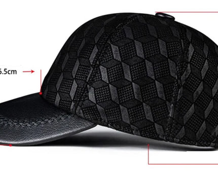 Suede Leather Cap For Men Winter Hat Male Cashmere Sheepskin Bound Korean Baseball Caps Casual Golf Running Printed Gorras