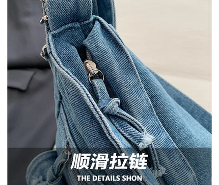 New Fashion Casual Women's Shoulder Bag High Quality Crossbody Bag Denim Fabric Tote Bag Large Capacity Women's Handbags