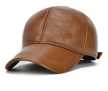2025 Adjustable Men's Genuine Cowhide Leather Baseball Cap for Fall Winter Outdoor Sports Hat Men Real Cowhide Leather Caps