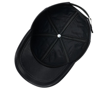 FEINION Men's Adjustable Baseball Cap Winter Driving Hunting Fishing Hat Genuine Leather Ivy Fashion Beret Flat Cap.