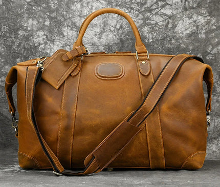 Business Travel Bag Handbag Genuine Leather Male Duffle Bags Airplane Extra Large Luggage Bag On Flights Custom Men Gift Bag