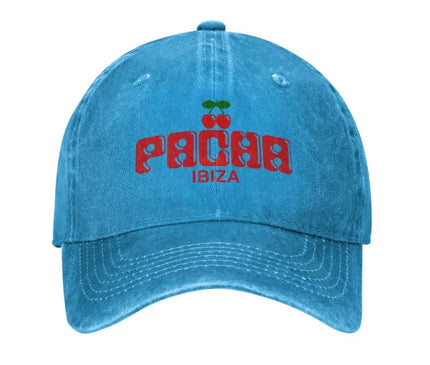 Preppy Cherry PACHA IBIZA Baseball Cap Unisex Washed Cotton Denim Hats Outdoor Travel Sun Protecter Cap Snapback Hat  All Season