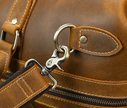 Business Travel Bag Handbag Genuine Leather Male Duffle Bags Airplane Extra Large Luggage Bag On Flights Custom Men Gift Bag