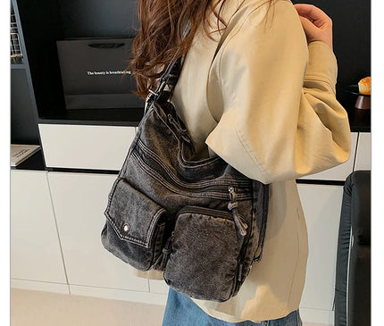 New Fashion Casual Women's Shoulder Bag High Quality Crossbody Bag Denim Fabric Tote Bag Large Capacity Women's Handbags