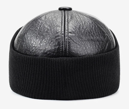 Fashion PU Leather Baseball Cap For Winter Thick Warm Ear Protection Skiing Hat Dad Cap Gorras