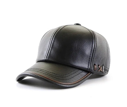 High Quality PU Leather Baseball Cap Men Autumn Winter Men's Hat for Middle Aged and Elderly People Father's Day Gift