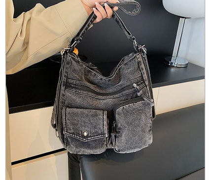 New Fashion Casual Women's Shoulder Bag High Quality Crossbody Bag Denim Fabric Tote Bag Large Capacity Women's Handbags