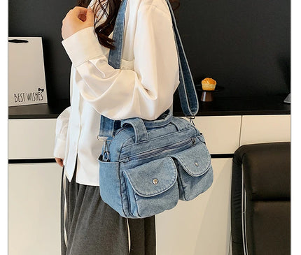 Fashion Casual Women's Crossbody Bag High Quality Denim Shoulder Bag Large Capacity Tote Bag Multi Functional Women‘s Handbags