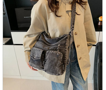 New Fashion Casual Women's Shoulder Bag High Quality Crossbody Bag Denim Fabric Tote Bag Large Capacity Women's Handbags