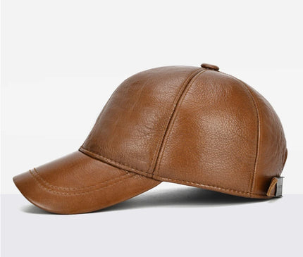 2025 Adjustable Men's Genuine Cowhide Leather Baseball Cap for Fall Winter Outdoor Sports Hat Men Real Cowhide Leather Caps