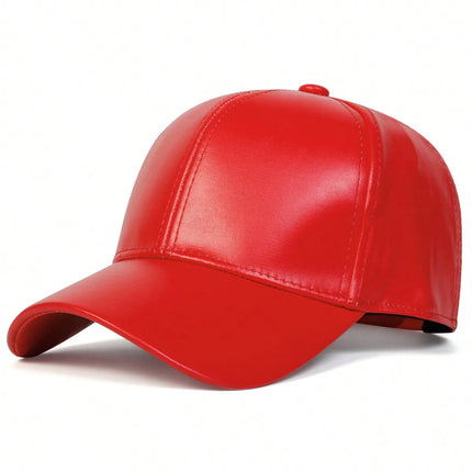 PU leather baseball cap, spring and autumn styles, men's and women's sun shading duckbill cap, solid color, simple daily leisure