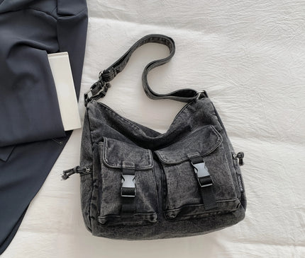 Denim Bag Women's New Trendy Fashion Class Commuting Bag Shoulder Bag Large Capacity Crossbody Bag