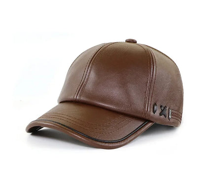 High Quality PU Leather Baseball Cap Men Autumn Winter Men's Hat for Middle Aged and Elderly People Father's Day Gift
