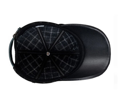 Suede Leather Cap For Men Winter Hat Male Cashmere Sheepskin Bound Korean Baseball Caps Casual Golf Running Printed Gorras