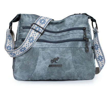 Fashion Denim Fabric Women's Crossbody Bags, Multi-layer Large Capacity Shoulder Bag, Suitable for Commuting Occasions