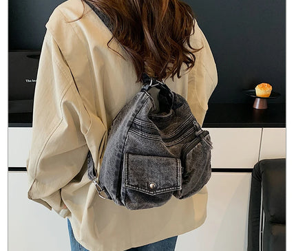New Fashion Casual Women's Shoulder Bag High Quality Crossbody Bag Denim Fabric Tote Bag Large Capacity Women's Handbags
