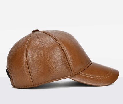 2025 Adjustable Men's Genuine Cowhide Leather Baseball Cap for Fall Winter Outdoor Sports Hat Men Real Cowhide Leather Caps