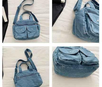 Fashion Casual Women's Crossbody Bag High Quality Denim Shoulder Bag Large Capacity Tote Bag Multi Functional Women‘s Handbags