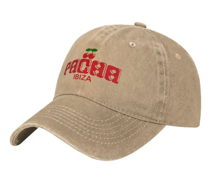 Preppy Cherry PACHA IBIZA Baseball Cap Unisex Washed Cotton Denim Hats Outdoor Travel Sun Protecter Cap Snapback Hat  All Season