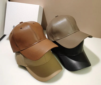 PU baseball cap Washed Plain Baseball Cap Retro Adjustable Dad Hats Gift for Men/Women