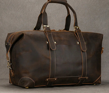 Business Travel Bag Handbag Genuine Leather Male Duffle Bags Airplane Extra Large Luggage Bag On Flights Custom Men Gift Bag