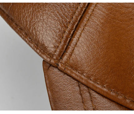 2025 Adjustable Men's Genuine Cowhide Leather Baseball Cap for Fall Winter Outdoor Sports Hat Men Real Cowhide Leather Caps