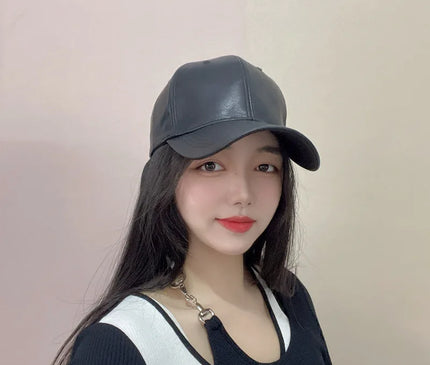 PU baseball cap Washed Plain Baseball Cap Retro Adjustable Dad Hats Gift for Men/Women