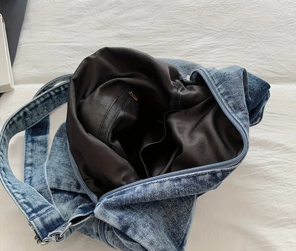 Denim Bag Women's New Trendy Fashion Class Commuting Bag Shoulder Bag Large Capacity Crossbody Bag