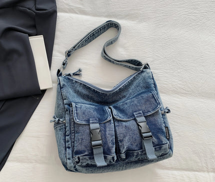 Denim Bag Women's New Trendy Fashion Class Commuting Bag Shoulder Bag Large Capacity Crossbody Bag