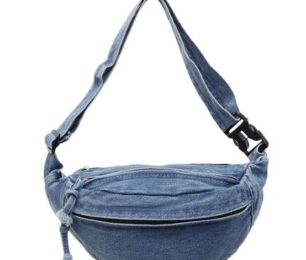 New Denim Shoulder Chest Bag for Women Sporty Casual Style Simple Fashionable Waist Bags Mobile Phone Crossbody Bag for Men