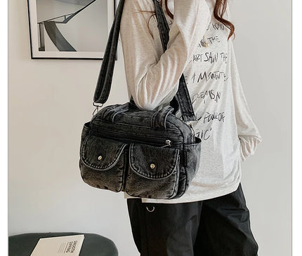 Fashion Casual Women's Crossbody Bag High Quality Denim Shoulder Bag Large Capacity Tote Bag Multi Functional Women‘s Handbags
