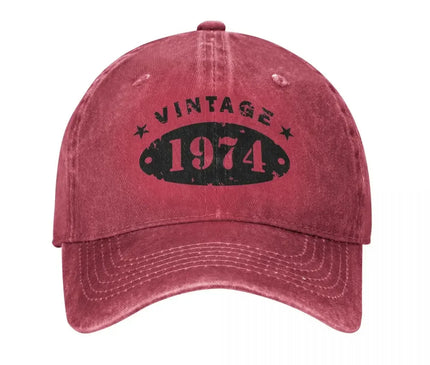 50 Years Old Retro 1974 People Baseball Caps Merchandise Classic Distressed Denim Washed 50th Birthday Gift Travel Hat