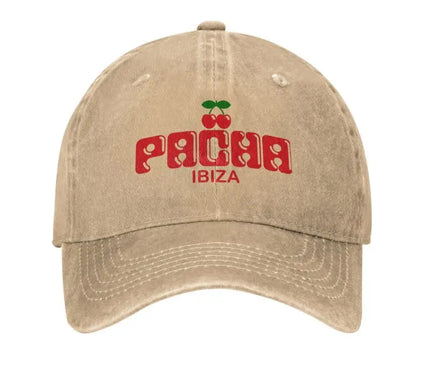 Preppy Cherry PACHA IBIZA Baseball Cap Unisex Washed Cotton Denim Hats Outdoor Travel Sun Protecter Cap Snapback Hat  All Season