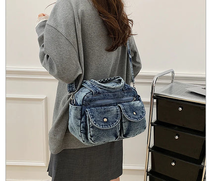 Fashion Casual Women's Crossbody Bag High Quality Denim Shoulder Bag Large Capacity Tote Bag Multi Functional Women‘s Handbags